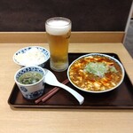 Meifa - 麻婆豆腐定食と生ビール（中）