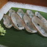 松川 - 鱧の背ごし、山葵と梅で2