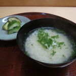 松川 - 鱧の雑炊、香の物と1