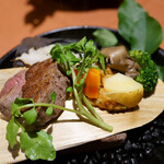 花仙庵 仙仁温泉 岩の湯 - 牛フィレ肉の陶板焼き