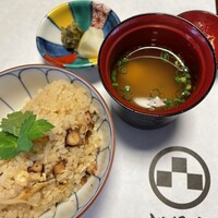松廼家 - 鯛と茸 御飯　味噌汁　香物