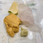 うを徳 - 海胆＆大分県産城下鰈