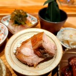 炭火割烹 白坂 - 八寸「天城しゃも  牛蒡サラダ」