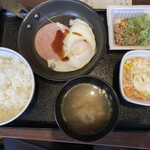 吉野家 - ハムエッグ納豆定食448円