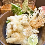 まる博 - かしわ天ぶっかけ（並・冷）