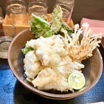 まる博 - かしわ天ぶっかけ（並・冷）