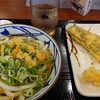 丸亀製麺 - かけ(並み)、えび、なす