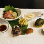 Akemi Zushi - 初秋の前菜 漬け鮪と煮野菜