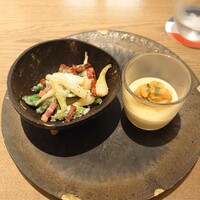 Grand Bleu Gamin - とうもろこしのムースと島野菜のシーザーサラダ