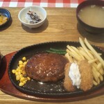 和輪 - 料理写真:期間限定「ハンバーグとカキフライ」