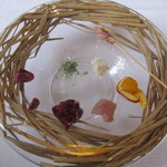 鶏肉盛合せ　セセリ串焼き　卵茸と卵の子　ササミ　レバー　砂肝　ハツ