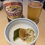 阿づ満庵 - 瓶ビールとお通し