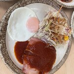 山の家はせがわ - ベーコン巻きハンバーグセット