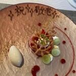 サンセリテ - デザート
                                　ピーチメルバ　晩夏の桃を使って