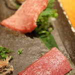 よろにく - ハツ刺し、ツチノコの炙り、センマイ（2013/10）