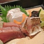 和み庵　篤屋 - お造り（あぶりカマス・カツオ・しめ鯖・鯛）