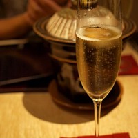 個室会席 北大路 - シャンパンで乾杯