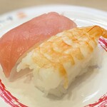 Kappa Sushi - まぐろ･えび二種盛り 110円