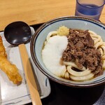 Kineya Mugimaru - 肉ぶっかけとろろうどん、えび天