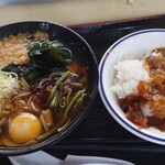 駅そば そば・うどん八起家 - 朝得そば、ミニカレー