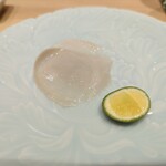 すし 良月 - 鮑の貝柱の薄造り