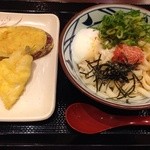 丸亀製麺 - 明太釜玉うどん/天ぷら（サツマイモ・キス）