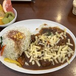 Hamakita Kohi - チーズカレーランチ カレー、フルーツ