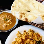 ブッダスパイス - お連れ様の海老カレーと、ナン