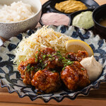 ★Fried chicken with green onion sauce set meal