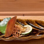 日本料理こまつ - ハタハタ 里芋 唐墨