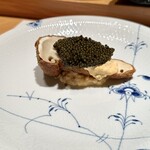 みえ田 - 松茸のフライ　キャビア　人参のいぶりがっこのタルタル