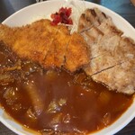 Restaurant Ponchi - よくばりハヤシ（カツ・ハンバーグ）1400円