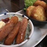 Qちゃんの台所 - チョリソー、ハッシュドポテト