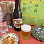 萬来 - 料理写真:瓶ビール、突き出し