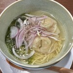 梅翠 - プレートランチセットの湯麺、海老ワンタン麺