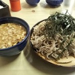 東郷 - 【H25.10.10】つけ麺たぬきそば大盛り７３０円。