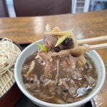 お食事処 江戸家 - 牛バラ肉、しめじ、ネギリフト