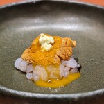 市sushi - 白エビと雲丹  