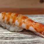 市sushi - 海老。甘くて美味しい