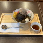 Morino En - 1300円のほうじ茶あんみつ！ほうじ茶のしらたまと、ほうじ茶アイス、ほうじ茶寒天、ほうじ茶蜜。ほうじ茶尽くし！