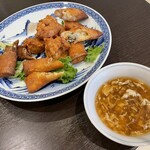 馨林 - 鶏肉の唐揚げ、春巻き、フカヒレスープ