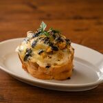 Scallops and shrimp with squid ink sauce