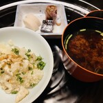 石葉 - 紫蘇の実と穴子ご飯、赤出汁、香の物