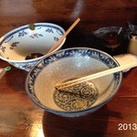 麺屋 大輔 - 2013.10.11(金)14時　初訪問　塩、とんこつラーメン650円　二個完食(^_^)v　食べログ、ラーメンランキング岡山県で№1の麵屋大輔さん(^^♪書き込み850軒目