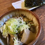 Izakaya Nishino - 沖縄風しおもつ煮450円、韓国海苔250円