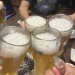 焼肉天龍 - 乾杯　酷いビール