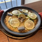 BAR PELOTA - 秋刀魚と下仁田ネギのカボス香るパエリャ