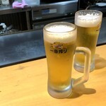 Okonomiyaki Miduki - 生ビールは一番搾り