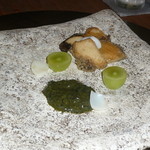 六雁 - 極コース（H25.9.x）7-蒸（六雁スペシャリテ／蝦夷鮑蒸し&揚げ 肝ソース）