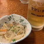 ささいずみ - お通しと生ビール